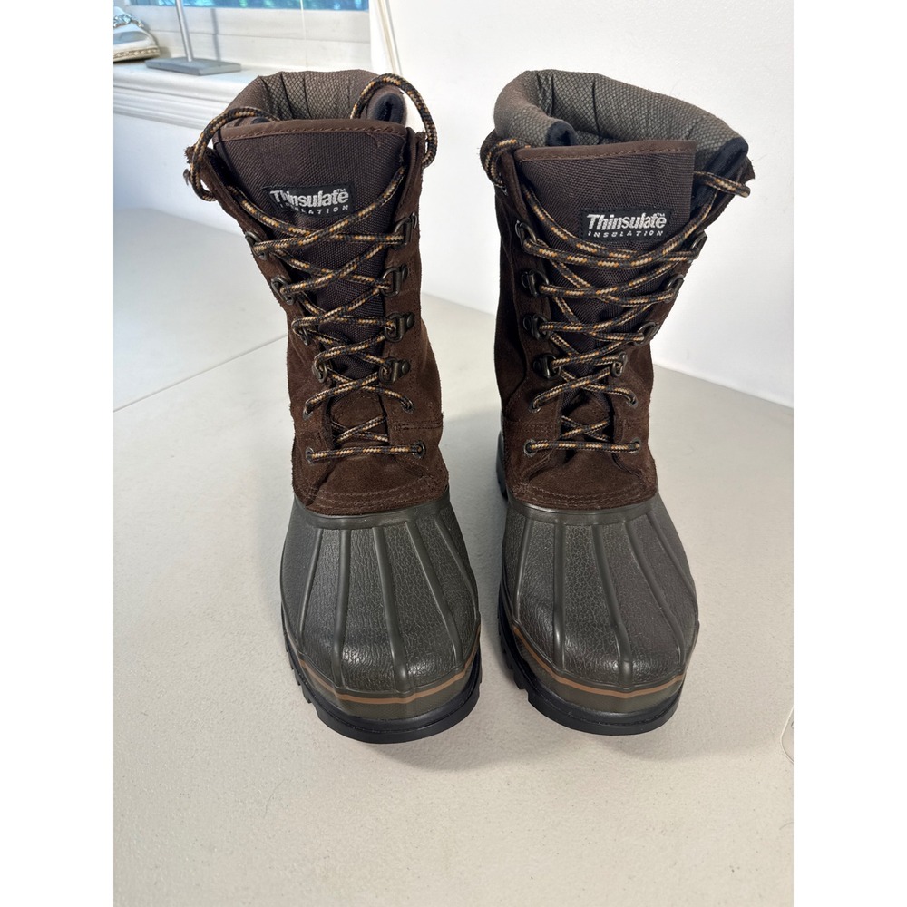 Rocky Mens Thinsulate Insulation Winter Duck Boots Brown Suede Waterproof Sz 6
